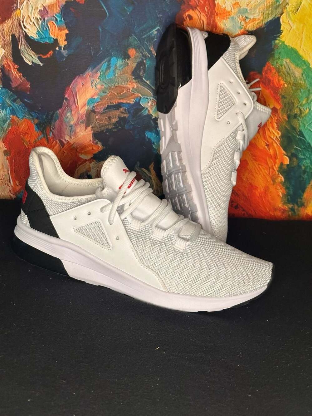 Puma Electron Street 'White Black Red' Sneakers Size 8.5 - Picture 4 of 8